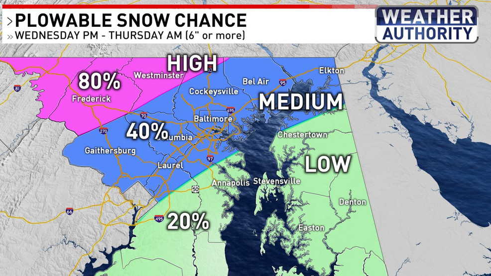 Tracking Two Chances for Snow in Maryland This Week WBFF
