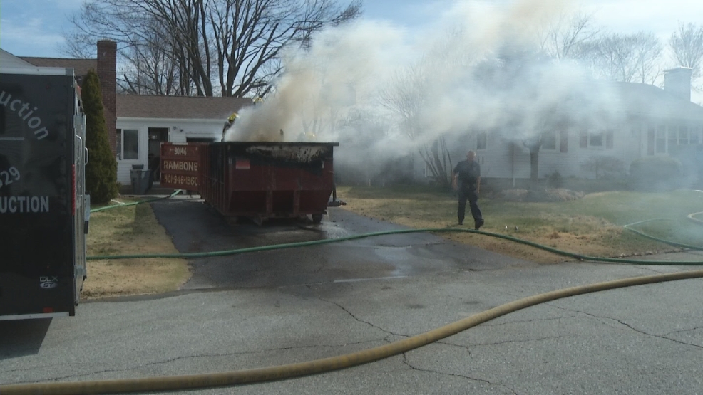 Dumpster fire sends up plume of smoke WJAR
