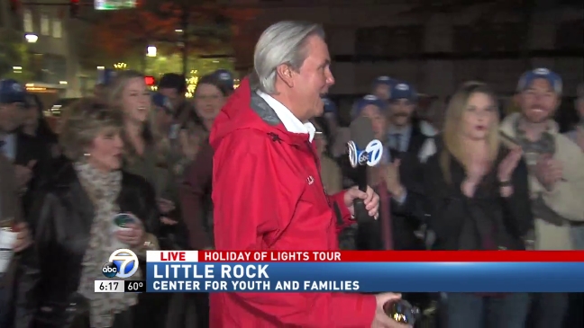 Ned Perme lights the Capital Plaza Christmas Tree