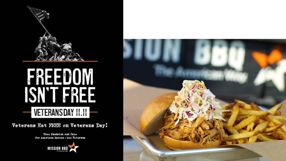 Veterans eat free at Mission BBQ on Veterans Day WSET