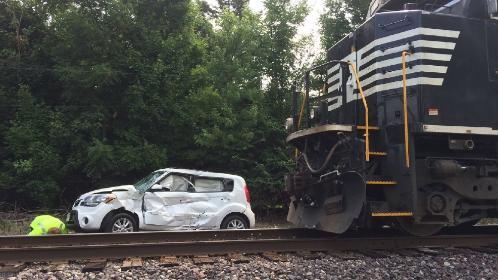 Train hits car near Goshen College WSBT