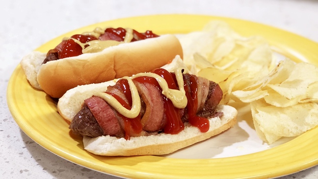 Cooking with Chef Bryan - Cheese Stuffed Bacon Wrapped Beef Dogs