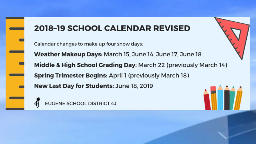 Eugene 4J adds days to school year to make up for time lost during