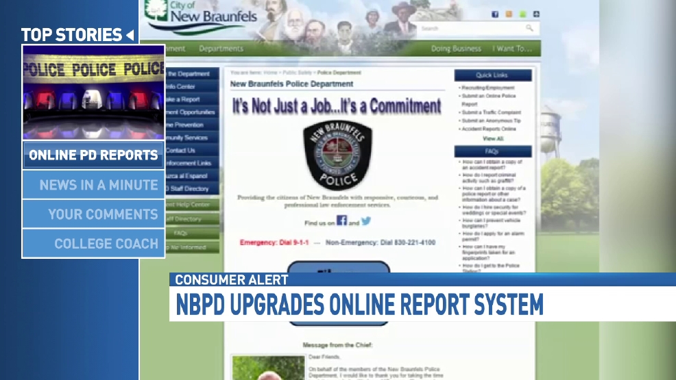 NBPD upgrades online police report system WOAI