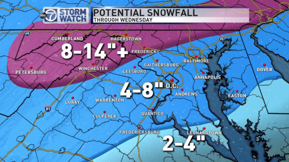 Higher snowfall totals in D.C. area than originally expected WJLA